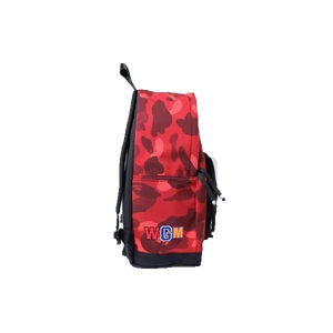 A Bathing Ape Color Camo Shark Backpack - Black/Red - Used Bape