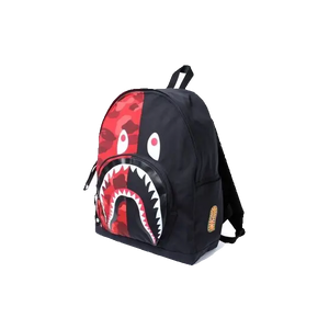 A Bathing Ape Color Camo Shark Backpack - Black/Red Bape
