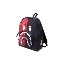 A Bathing Ape Color Camo Shark Backpack - Black/Red