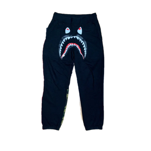 Bape Shark Slim Sweat Pant - Black/Green Camo Right Leg Bape