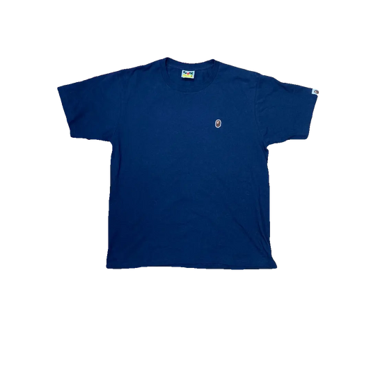 A Bathing Ape Small Ape Logo Tee - Navy Bape