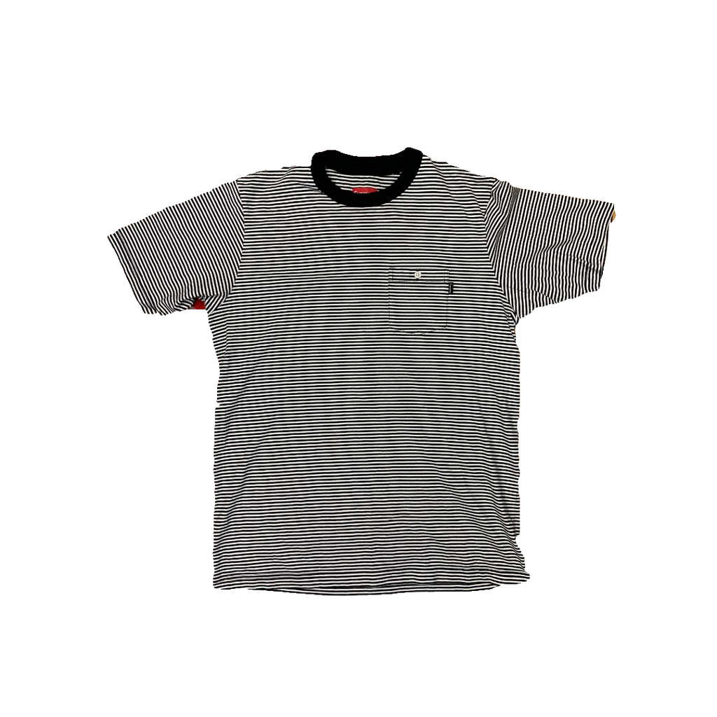 Supreme Thin Striped Pocket Tee - Black - Used