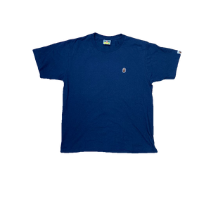 A Bathing Ape Small Ape Logo Tee - Navy