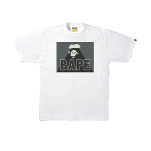 Bape Gid Ape Face In The Square Tee - White/Grey - Used