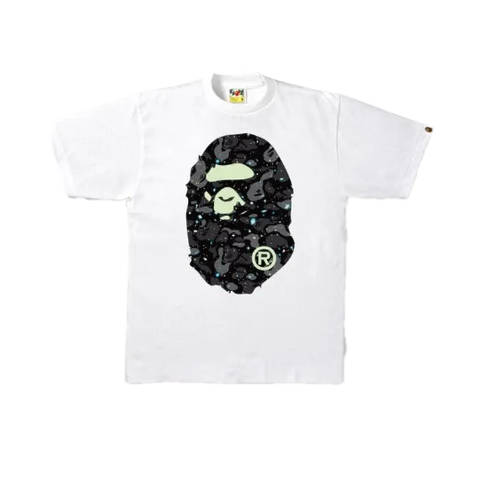 Bape Space Camo Big Ape Head Tee - White Bape