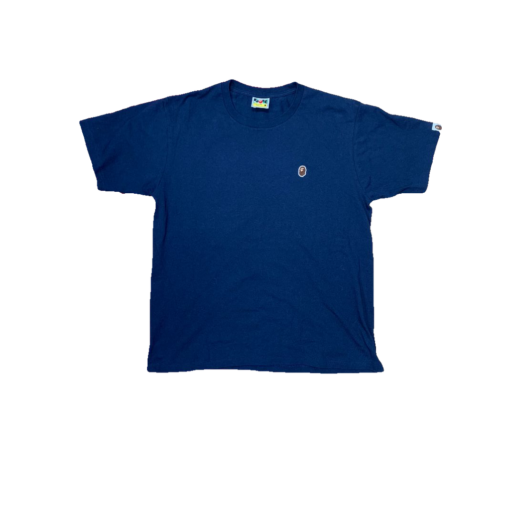 A Bathing Ape Small Ape Logo Tee - Navy - Used