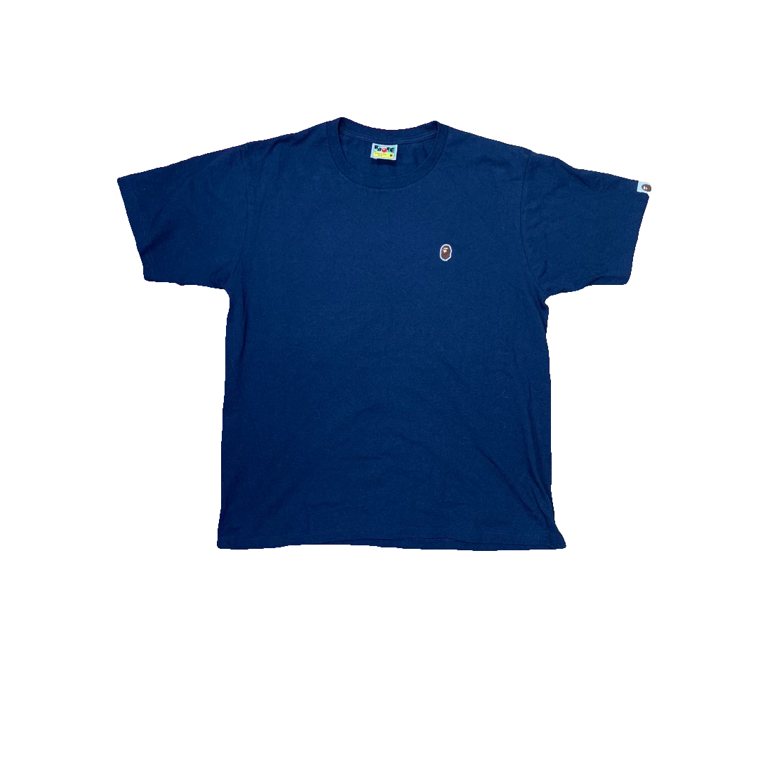 A Bathing Ape Small Ape Logo Tee - Navy - Used