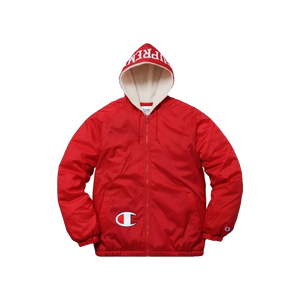 Supreme x Champion Sherpa Lined Hooded Jacket - Red