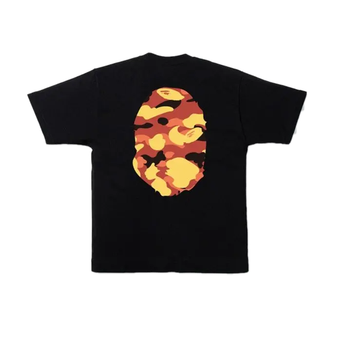 A Bathing Ape 1st Camo Big Ape Head Tee - Black/Orange - Used Bape