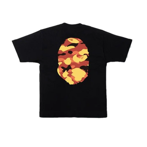 A Bathing Ape 1st Camo Big Ape Head Tee - Black/Orange - Used Bape