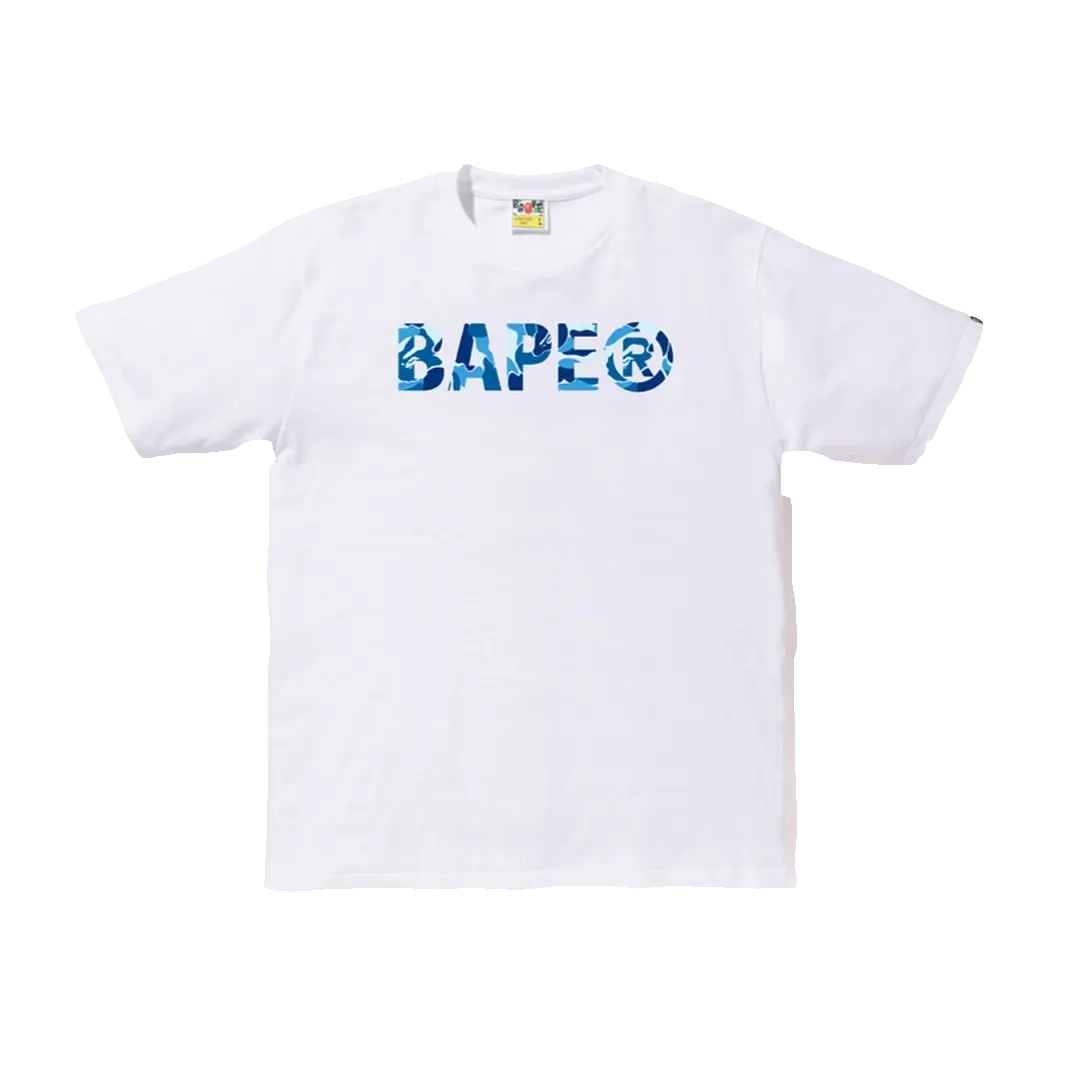 A Bathing Ape ABC ASNKA Tee - White/Blue - Used Bape