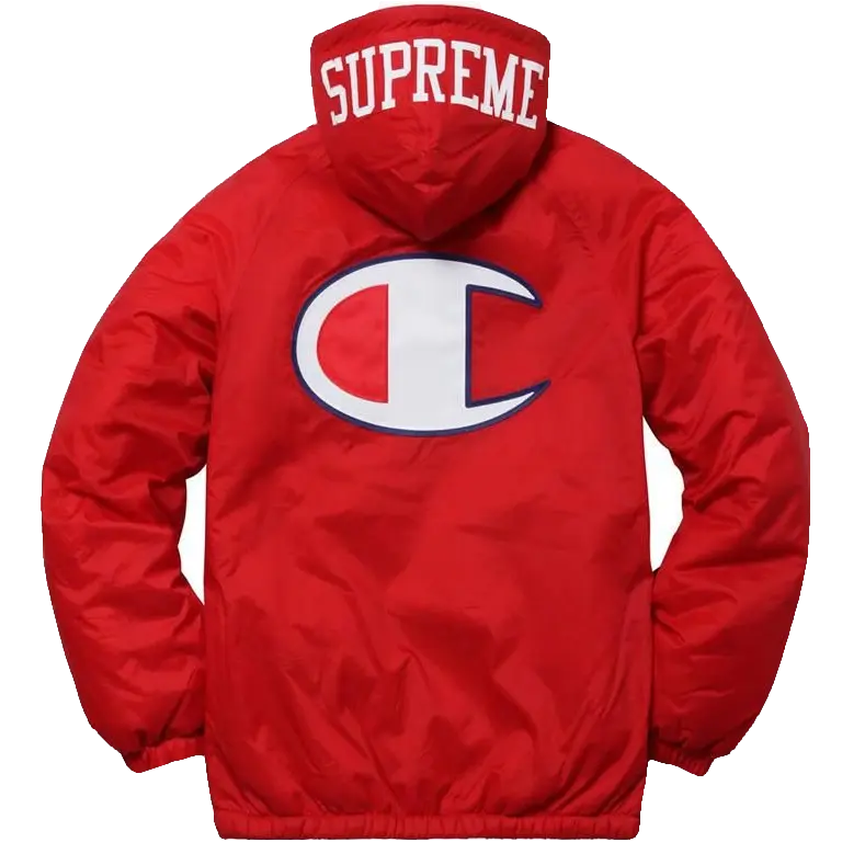 Supreme x Champion Sherpa Lined Hooded Jacket - Red Supreme