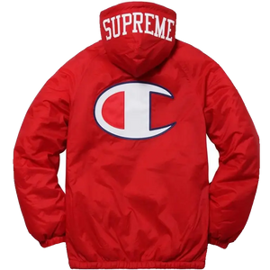 Supreme x Champion Sherpa Lined Hooded Jacket - Red Supreme