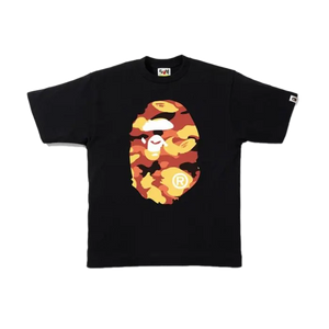 A Bathing Ape 1st Camo Big Ape Head Tee - Black/Orange - Used Bape
