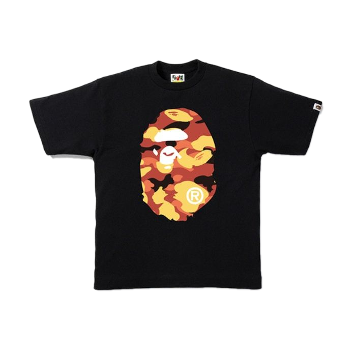 A Bathing Ape 1st Camo Big Ape Head Tee - Black/Orange - Used