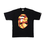 A Bathing Ape 1st Camo Big Ape Head Tee - Black/Orange - Used