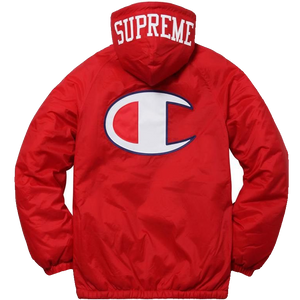Supreme x Champion Sherpa Lined Hooded Jacket - Red