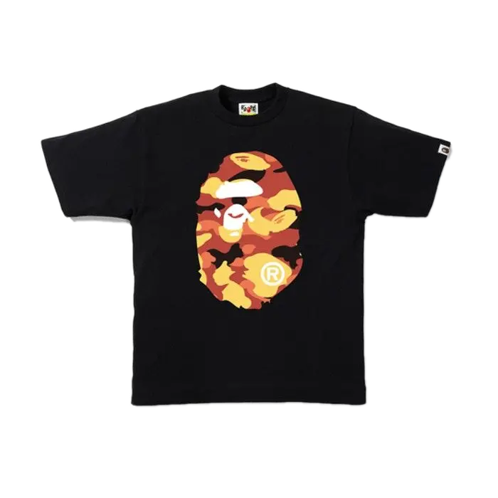 A Bathing Ape 1st Camo Big Ape Head Tee - Black/Orange Bape