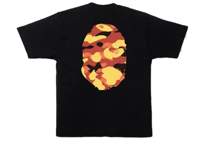 A Bathing Ape 1st Camo Big Ape Head Tee - Black/Orange Bape