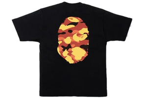 A Bathing Ape 1st Camo Big Ape Head Tee - Black/Orange Bape