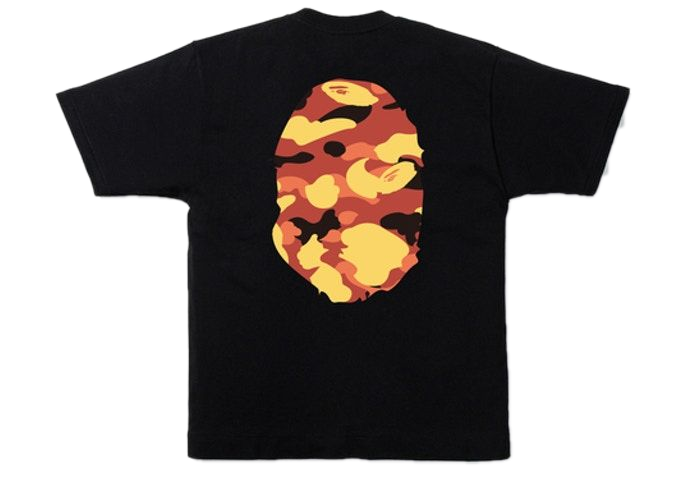 A Bathing Ape 1st Camo Big Ape Head Tee - Black/Orange