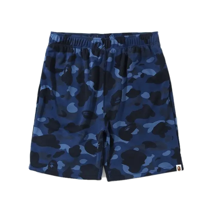 A Bathing Ape Color Camo Jersey Shorts - Navy Bape