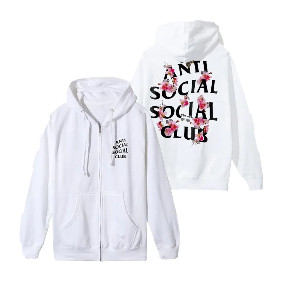 Anti Social Social Club Kkoch Zip Up Jacket - White Anti Social Social Club