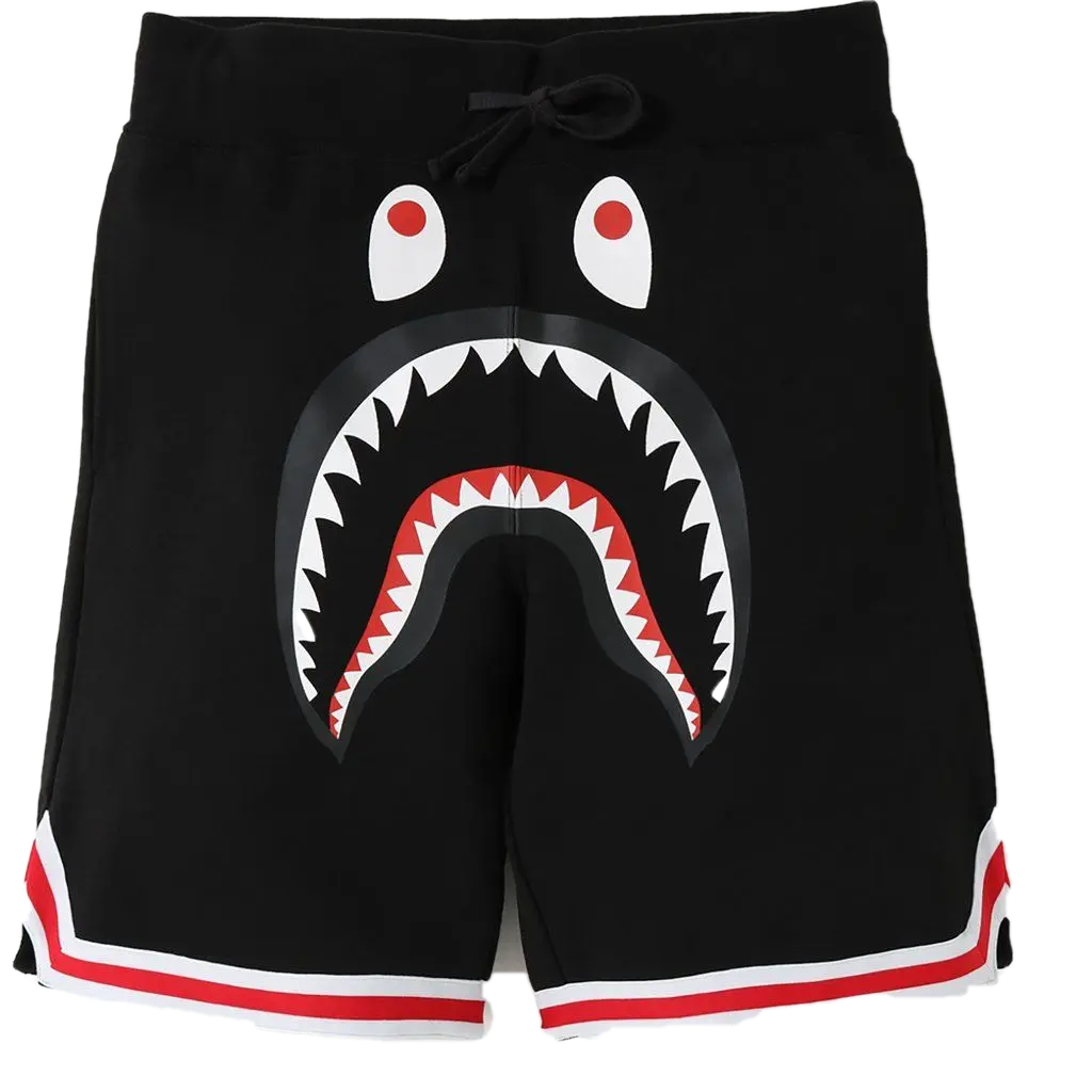A Bathing Ape Shark Basketball Sweat Shorts - Black Bape