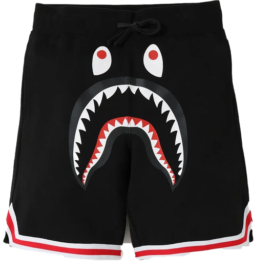 A Bathing Ape Shark Basketball Sweat Shorts - Black Bape