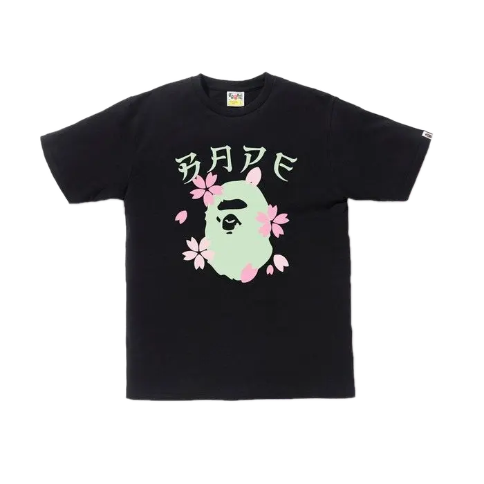 A Bathing Ape Sakura Ape Head Tee - Black Bape