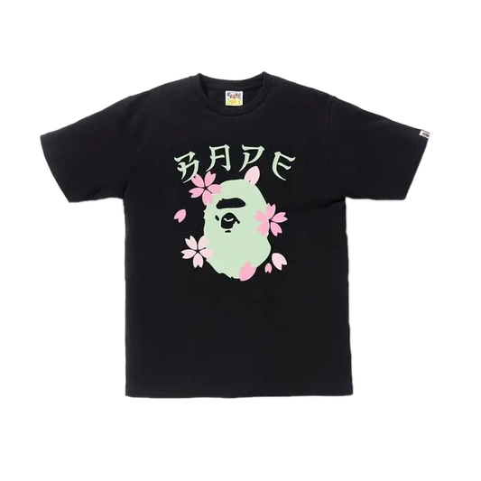 A Bathing Ape Sakura Ape Head Tee - Black Bape