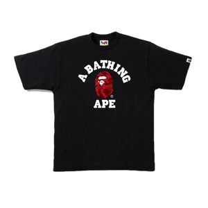 A Bathing Ape Color Camo College Tee - Black/Red