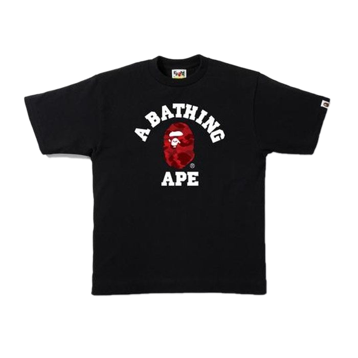 A Bathing Ape Color Camo College Tee - Black/Red