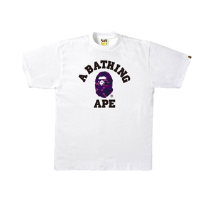 A Bathing Ape Color Camo College Tee - White/Purple