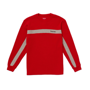 Supreme Panel Stripe Waffle Thermal - Red