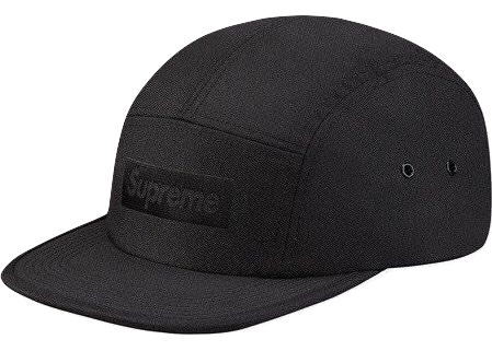 Supreme Jacquard Logo Camp Cap - Black