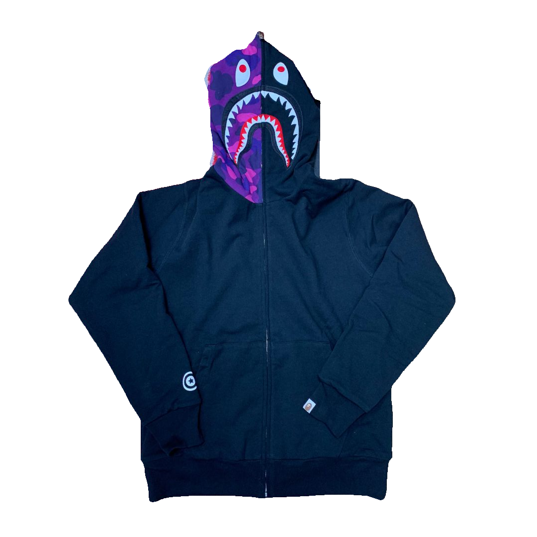 Color camo reversible shark full zip hoodie deals