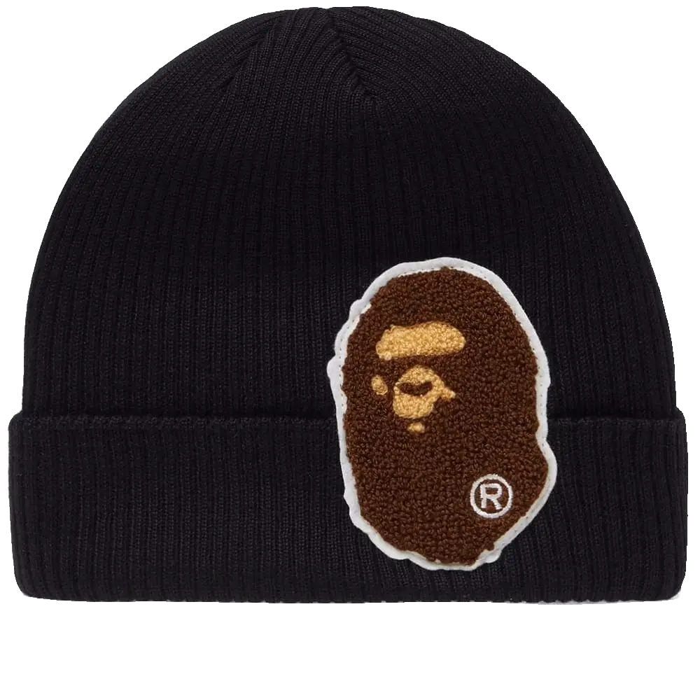 Bape Big Ape Head Knit Cap - Black Bape