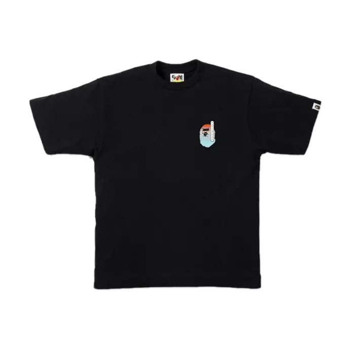 A Bathing Ape Kabuki College Tee - Black - Used Bape