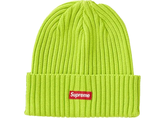 Supreme Overdyed Ribbed Beanie - Lime Supreme