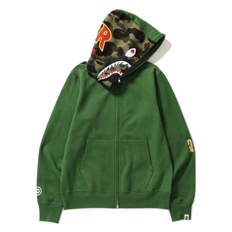 A Bathing Ape PONR 1st Camo Full Zip Shark Hoodie