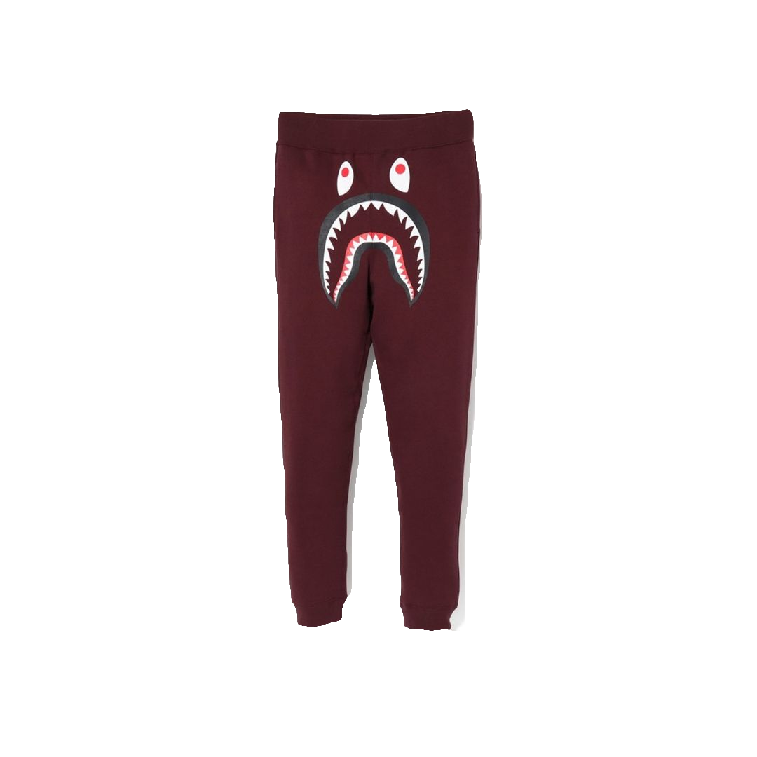 Bape Shark Slim Sweat Pants - Burgundy/Green