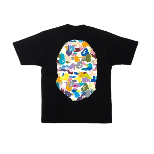 A Bathing Ape Multi Camo Big Ape Head Tee - Black Bape