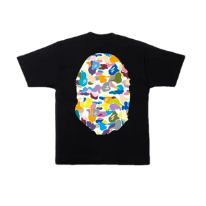 A Bathing Ape Multi Camo Big Ape Head Tee - Black Bape