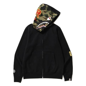 Bape ponr shark hoodie top black