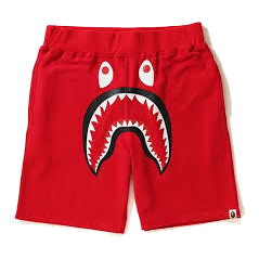 A Bathing Ape Shark Sweat Shorts - Red - Used
