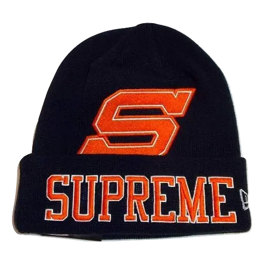 Supreme New Era Big S Beanie - Navy FW16 Supreme