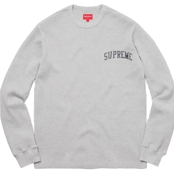 Supreme Arc Logo L/S Thermal - Heather Grey Supreme