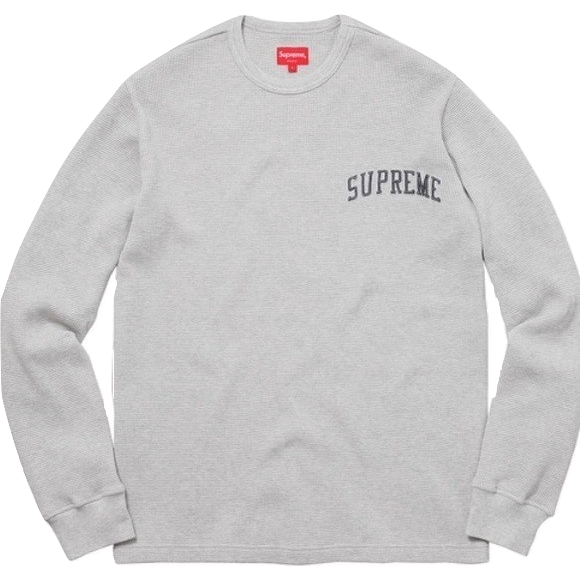 Supreme Arc Logo L/S Thermal - Heather Grey - Used