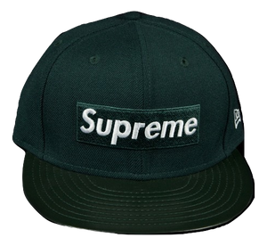 Supreme New Era Box Logo Leather Visor Cap - Green – Grails SF